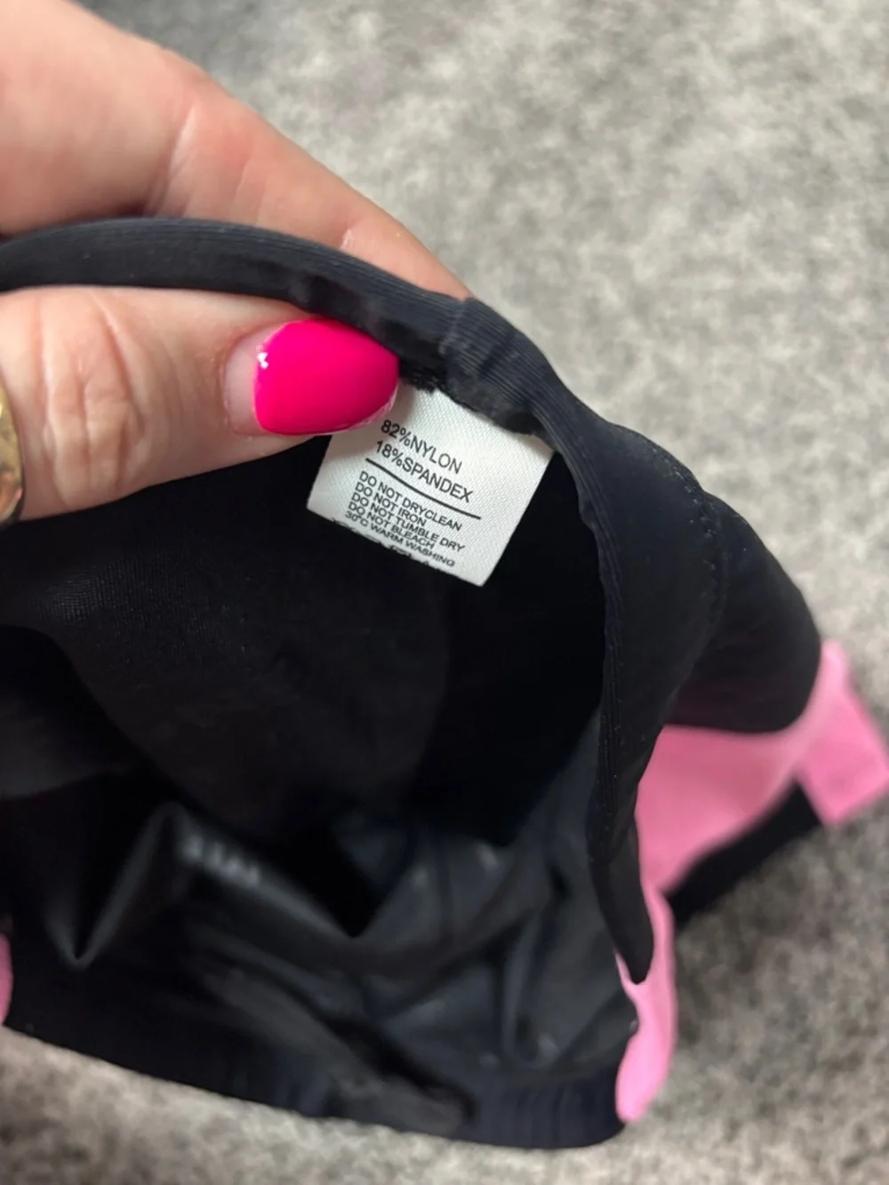Source Unknown Girls Black Swim Shorts with Pink Side Panels